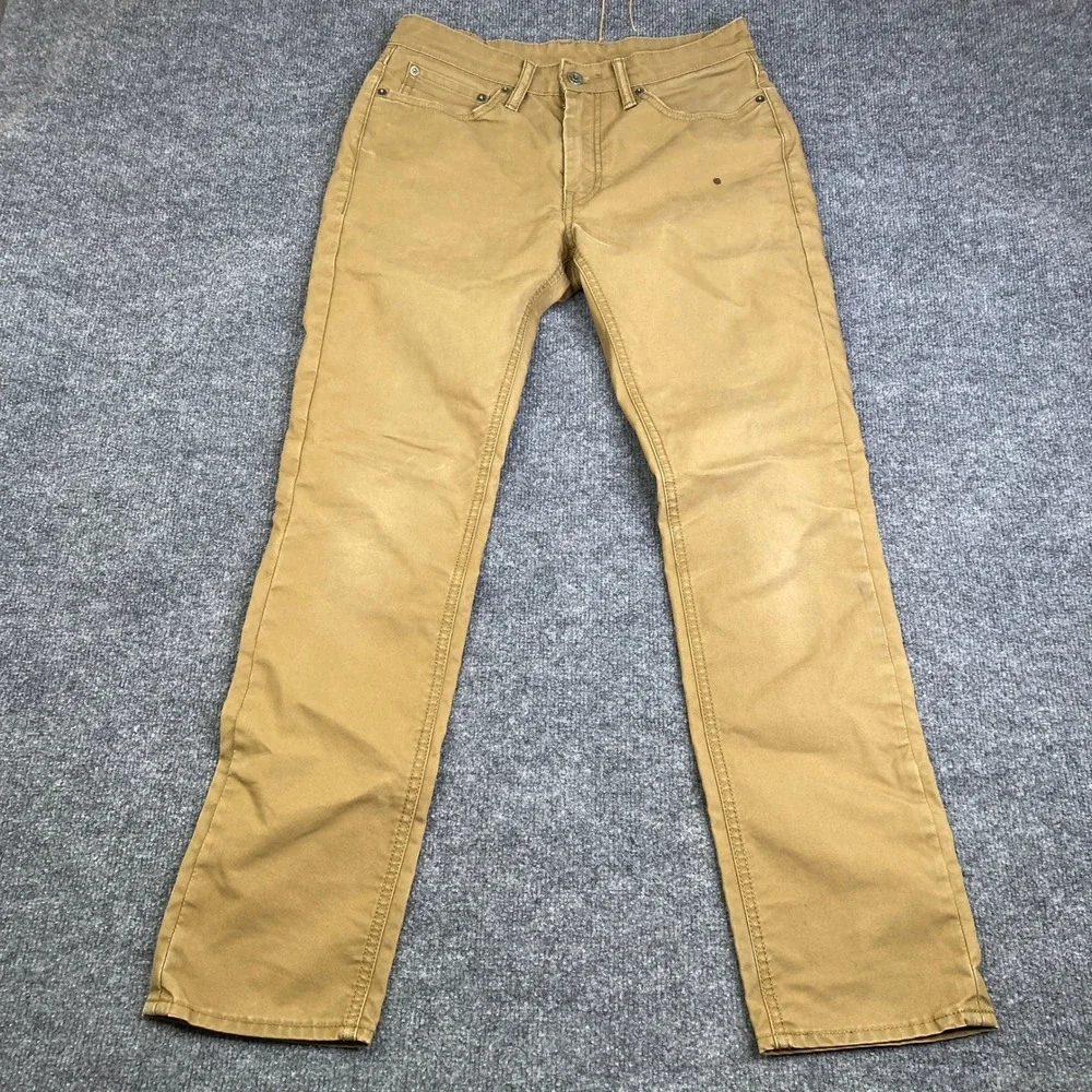 Levis Commuter Chino Pants Mens 31x32 Tan Brown Stretch Reflective Cuff 511 Slim